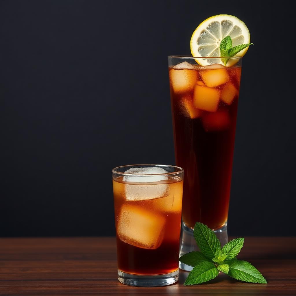 Menu Mie Gacoan Es Teh — Es teh segar dengan es batu dan irisan lemon.