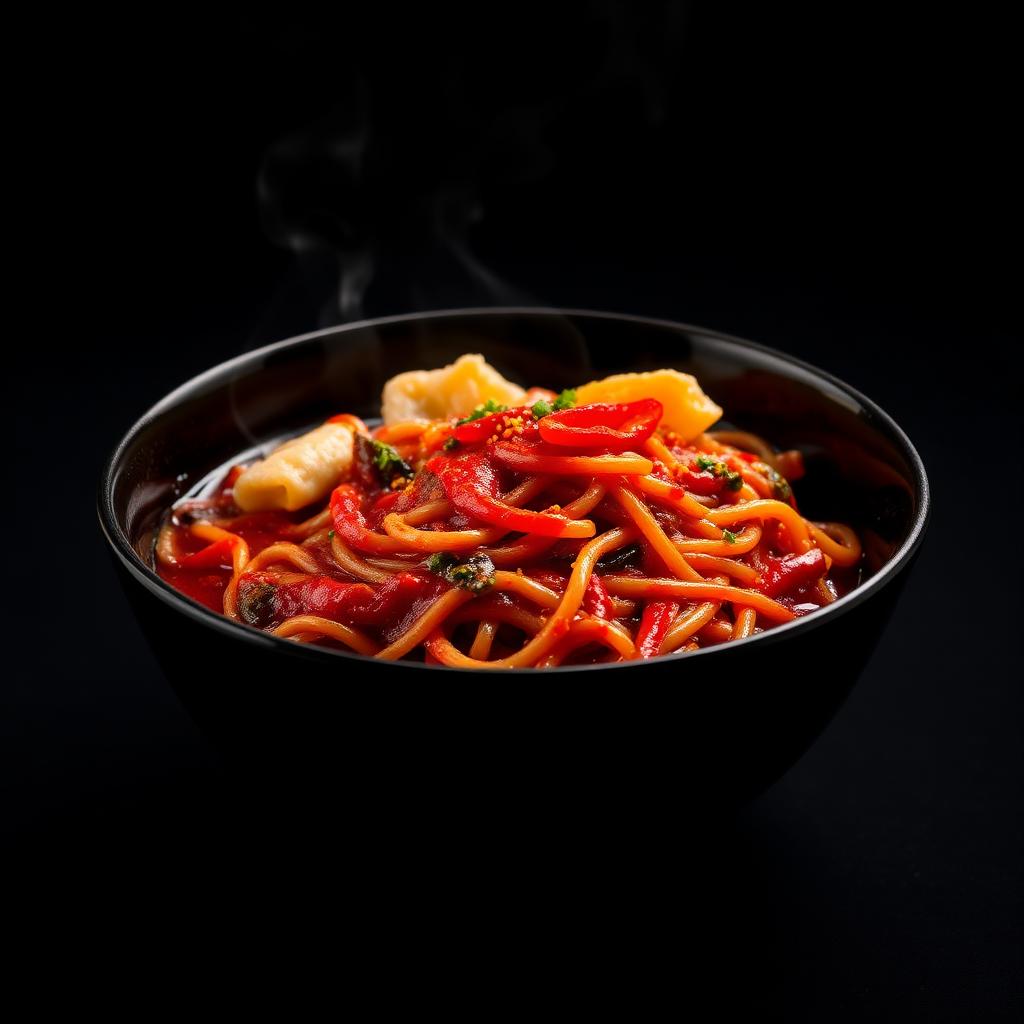 Menu Mie Gacoan Mie Gacoan Lv 6–8 — Sensasi pedas ekstrem yang bikin keringat dan ketagihan.