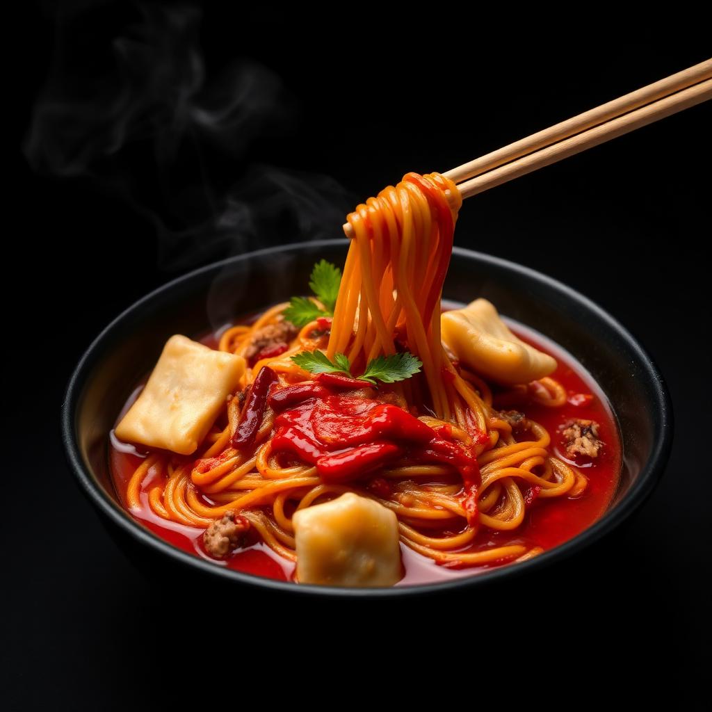 Menu Mie Gacoan Mie Hompimpa Lv 6–8 — Pedas ekstrem untuk para jagoan cabai sejati.