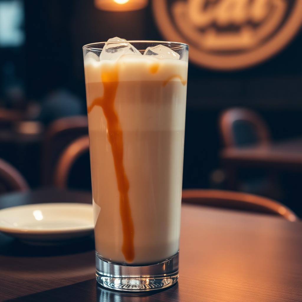 Menu Mie Gacoan Vanilla Latte — Vanilla latte dingin dengan susu berbusa dan sirup vanila.